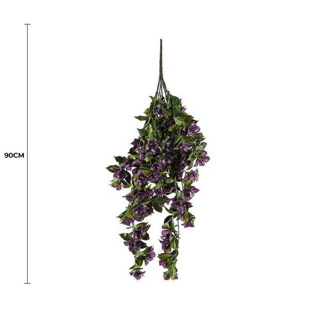 Hanging Artificial Bougainvillea Plant Purple UV Resistant 90cm.