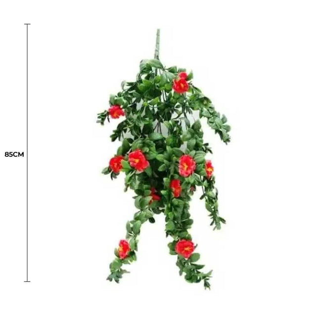 Hanging Red Rose Stem UV Resistant 85cm.
