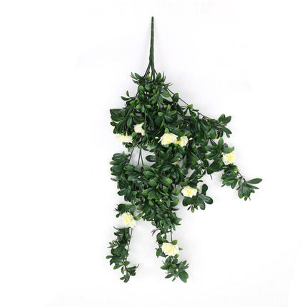 Hanging White Rose Stem UV Resistant 85cm.