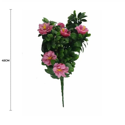 Premium Artificial Pink Rose Bunch UV Resistant 45cm.