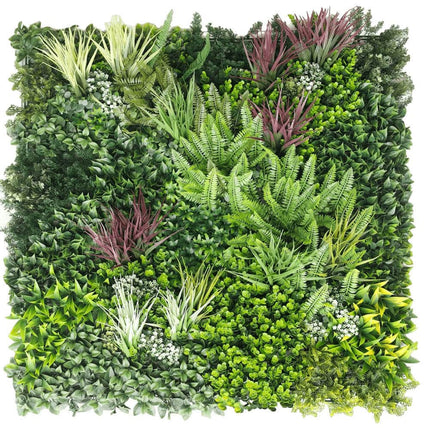 Premium Urban Greenery Artificial Vertical Garden / Fake Green Wall UV Resistant 1m x 1m (Exclusive Model Arriving Mid Sep).