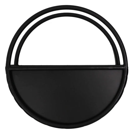 Premium Floating Half Moon / Semi Circle Metal Wall Planter | Onyx Black 35cm.