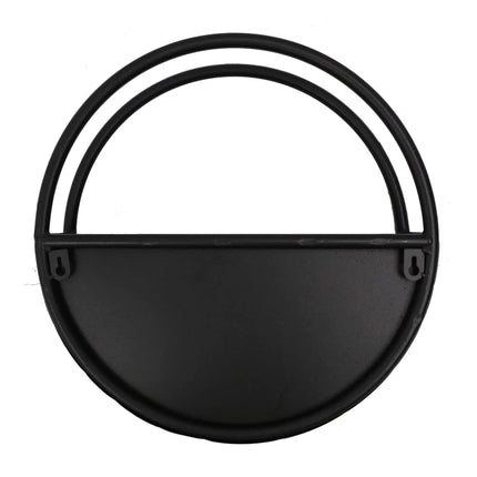 Premium Floating Half Moon / Semi Circle Metal Wall Planter | Onyx Black 35cm.