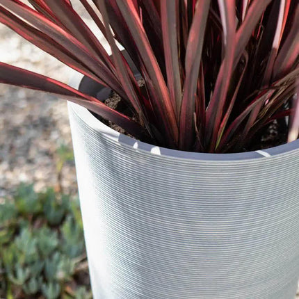 Decorative Textured Round Grey Planter 47cm.