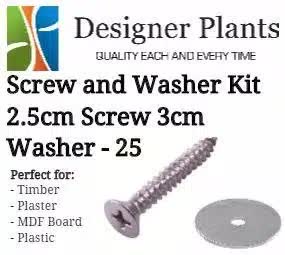 Screw and Washer Kit (Timber and Plaster) - 25 Pack.