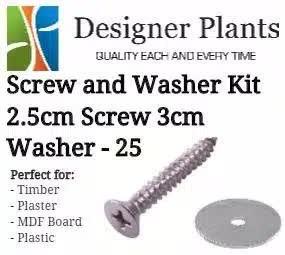 Screw and Washer Kit (Timber and Plaster) - 25 Pack.