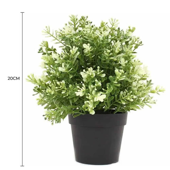 Small Potted Artificial White Jade Plant UV Resistant 20cm.