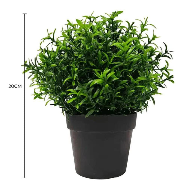 Small Potted Artificial Bright Rosemary Herb Plant UV Resistant 20cm.