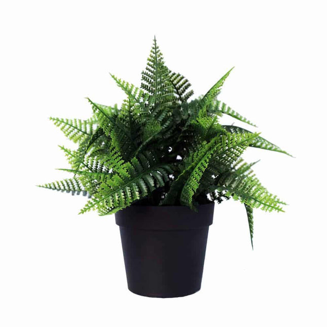 Small Potted Artificial Persa Boston Fern Plant UV Resistant 20cm.