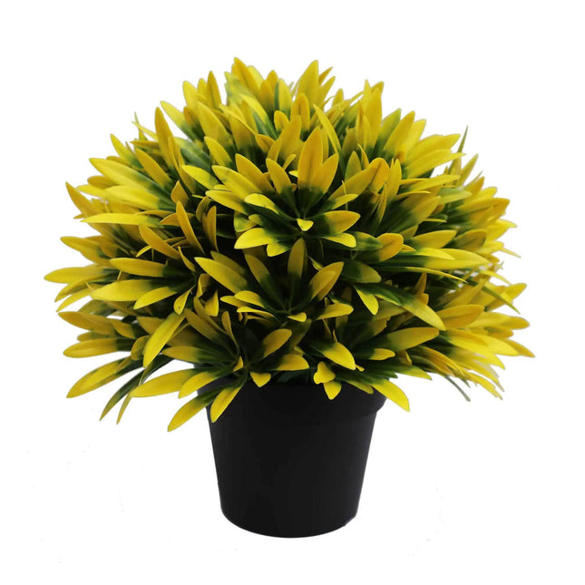 Small Potted Artificial Decorative Yellow Lily Plant UV Resistant 20cm.