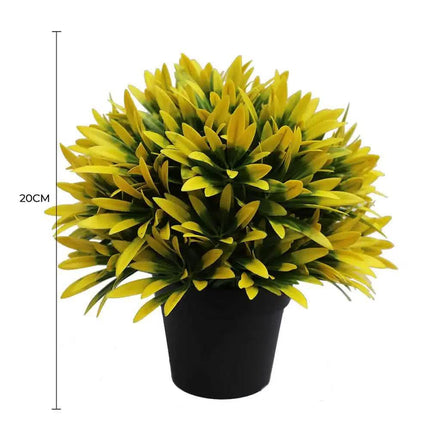Small Potted Artificial Decorative Yellow Lily Plant UV Resistant 20cm.
