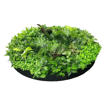 Artificial Green Wall Disc Art 150cm Dense Green Sensation (Onyx Black).