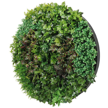 Artificial Green Wall Disc Art 150cm Dense Green Sensation (Onyx Black).