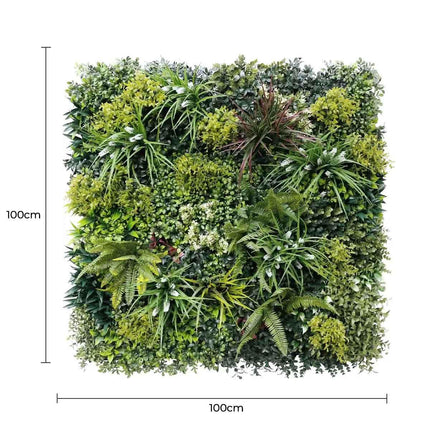 Luxury Lush Spring Recycled Vertical Garden / Green Wall UV Resistant 100cm x 100cm.