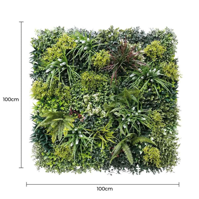 Luxury Lush Spring Recycled Vertical Garden / Green Wall UV Resistant 100cm x 100cm.