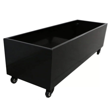 Black Metal Planter Medium + Wheels.