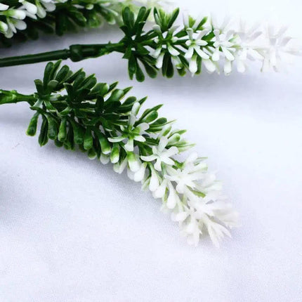 Small White Artificial Lavender Stem UV Resistant 26cm.
