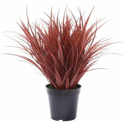 Artificial Ornamental Potted Dense Burgundy Grass UV Resistant 38cm.