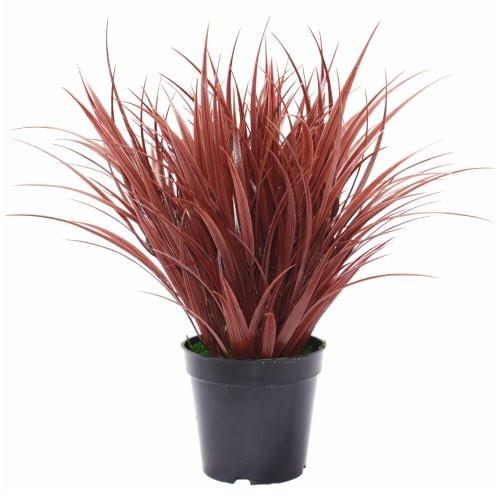 Artificial Ornamental Potted Dense Burgundy Grass UV Resistant 38cm.