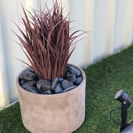 Artificial Ornamental Potted Dense Burgundy Grass UV Resistant 38cm.