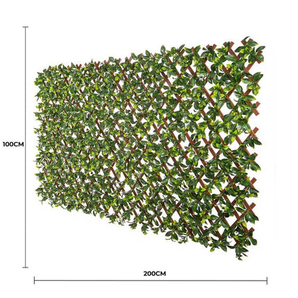 Premium Jasmine Artificial Hedge Extendable Trellis / Screen 2 Meter By 1 Meter UV Resistant (PVC).