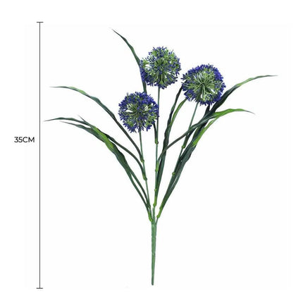 Lush Flowering Purple Hydrangea Stem 35cm UV Resistant.
