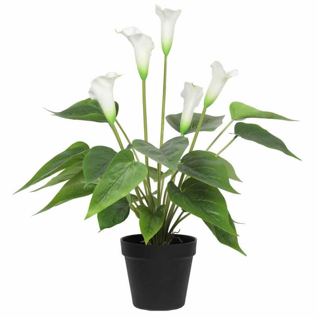 Artificial Flowering White Peace Lily / Calla Lily Plant 50cm.