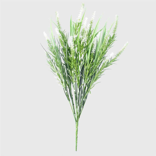 Long Artificial Lavender Stem (White) 50cm UV Resistant.