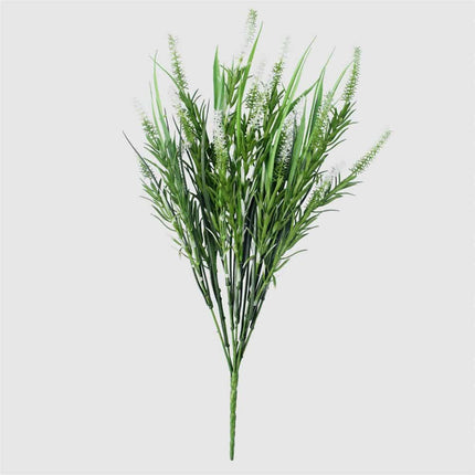 Long Artificial Lavender Stem (White) 50cm UV Resistant.