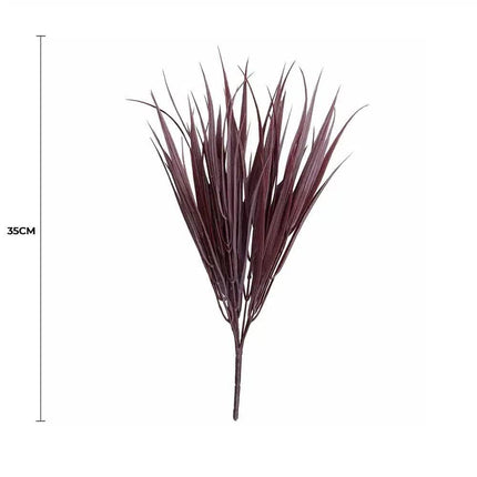 Dark Red Artificial Grass Stem 35cm Long UV Resistant.