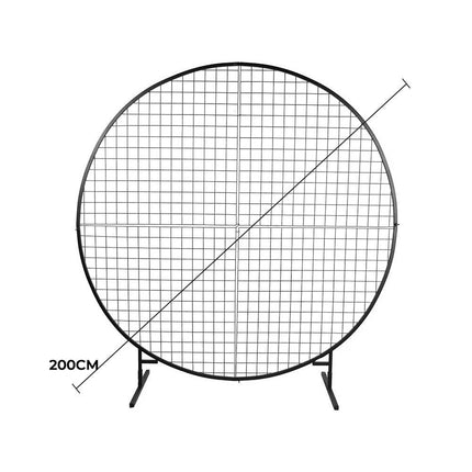 Sturdy Circular Flower Wall / Event Stand 200cm Diameter (Black Frame).
