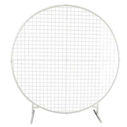 Sturdy Circular Flower Wall / Event Stand 200cm Diameter (White Frame).