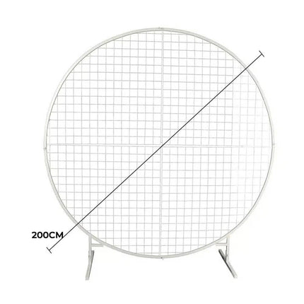 Sturdy Circular Flower Wall / Event Stand 200cm Diameter (White Frame).