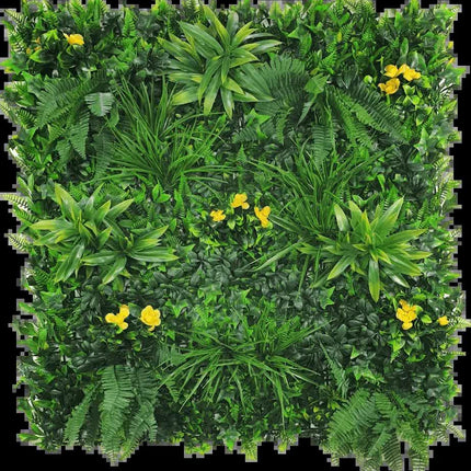 Yellow Rose Vertical Garden / Green Wall UV Resistant 100cm x 100cm.