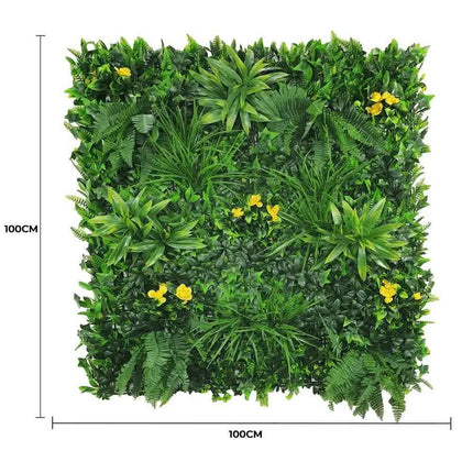 Yellow Rose Vertical Garden / Green Wall UV Resistant 100cm x 100cm.