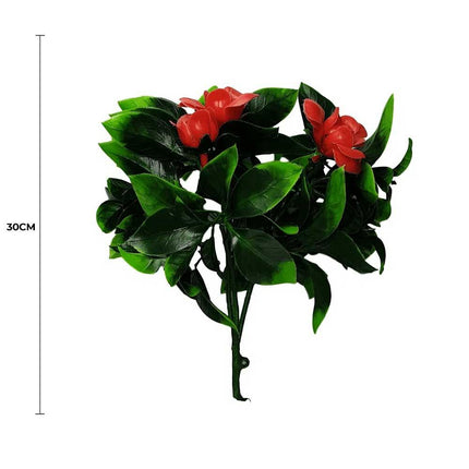 Flowering Red Rose Stem UV Resistant 30cm.