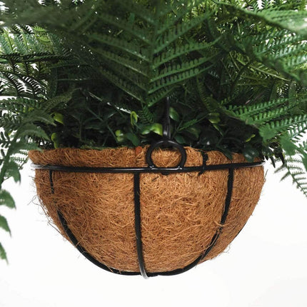 Artificial Potted Fern Hanging Basket (Fresh Green) UV Resistant 55cm.