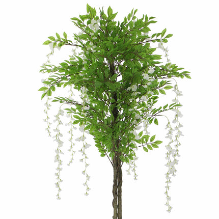 Flowering Artificial Wisteria with White Flowers 180cm.