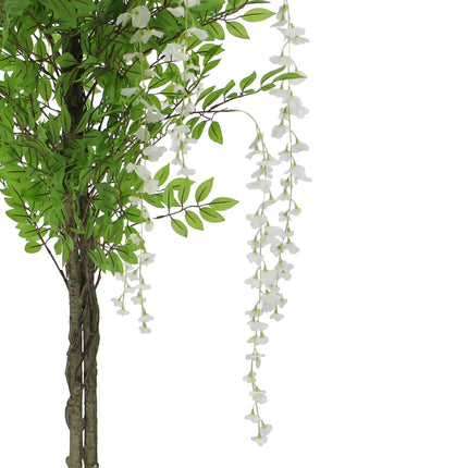 Flowering Artificial Wisteria with White Flowers 180cm.