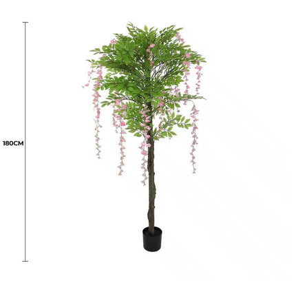 Pink Flowering Artificial Wisteria 180cm.
