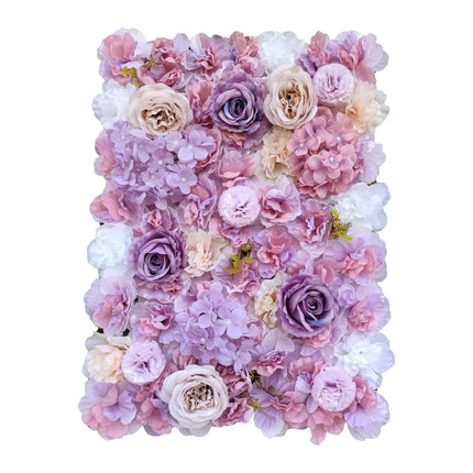 Artificial Flower Wall Backdrop Panel 40cm x 60cm Mixed Pink & White Flowers.