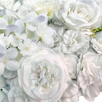 Artificial Flower Wall Backdrop Panel 40cm x 60cm Mixed Whites.