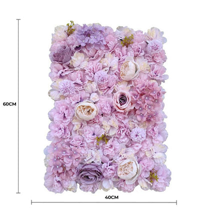 Artificial Flower Wall Backdrop Panel 40cm x 60cm Faux Pink Flowers.