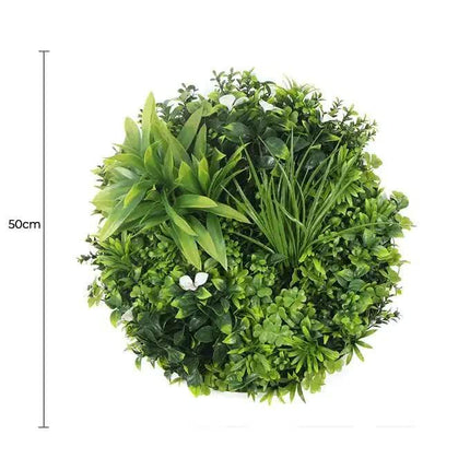 Three Flowering White Green Wall Disc UV Resistant 50cm Bundle.