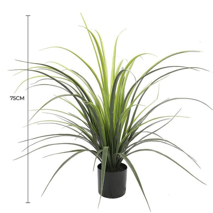 Potted Artificial Long Grass (Yucca Grass) 75cm UV Resistant.