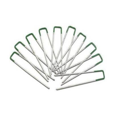 Artificial Grass Roll Pegs / Fake Grass Galvanized Metal Pegs with Green Top 10 Pieces.