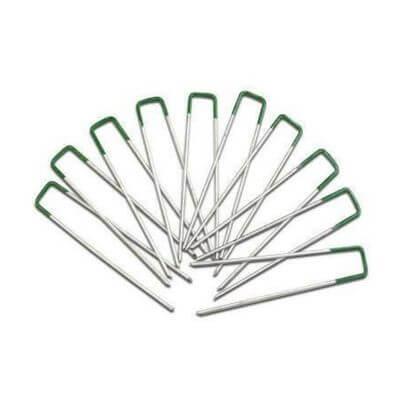 Artificial Grass Roll Pegs / Fake Grass Galvanized Metal Pegs with Green Top 10 Pieces.