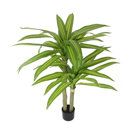 Artificial Multi Head Dracaena Tree with Mixed Green Leaves (Real Touch) 130cm.