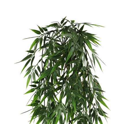 Artificial Hanging Dark Green Hanging Bamboo Leaf Garland Bush UV Resistant and Fire Rated 17cm x 76cm.