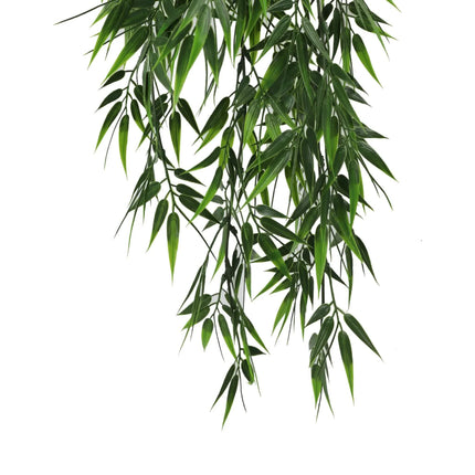 Artificial Hanging Dark Green Hanging Bamboo Leaf Garland Bush UV Resistant and Fire Rated 17cm x 76cm.